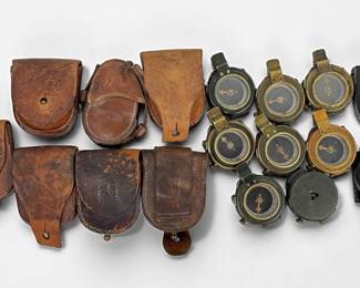 Group Of (10) WWI Military Compasses (K)
