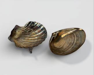 (2) Sterling Shell Trays
