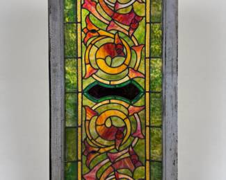 Antique Pink Stained Glass Window
