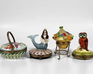 (4) Limoges Trinket Boxes (A)
