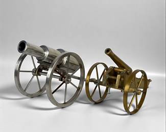 (2) Vintage Cannons on Metal Stands
