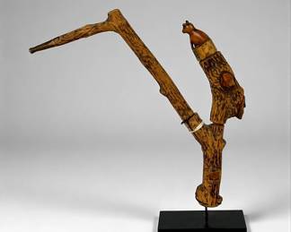 19th Century Carved Wooden Whistling Pipe
