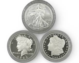 (3) 2023 US Mint Silver Dollar Coins
