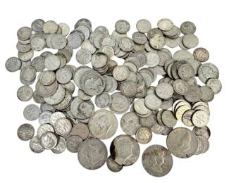 Large Group of Silver American Currency
