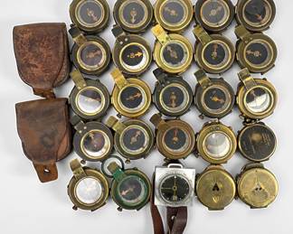 Group Of (25) WWI Military Compasses (A)
