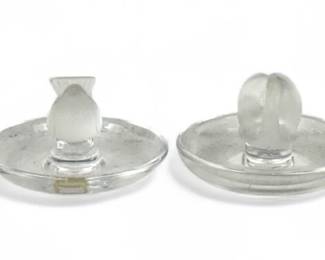 (4pc) Lalique Crystal Jewelry Holders
