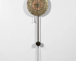 Baroque German Wall Clock W/ Relief FF Minerva & Coat Of Arms
