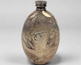 James Dixon & Sons 'Swallows' Silver Plated Flask
