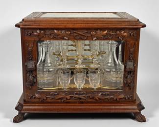 Black Forest Wood & Crystal Bar Set
