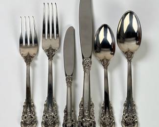 (68 pc) Wallace Grand Baroque Sterling Silver Flatware Set
