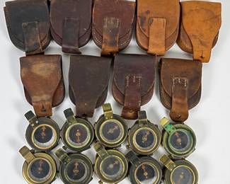 Group Of (10) WWI Military Compasses (J)
