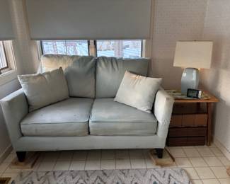 Love Seat, Table, Lamp