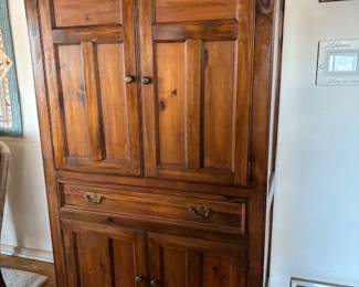 Pine Armoire w/Drawer & Shelves
