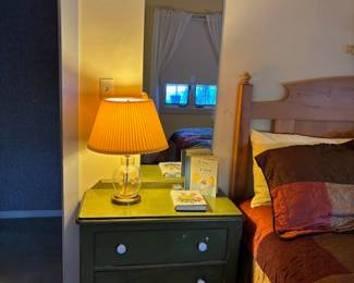 Green Dresser, Lamp, Mirror