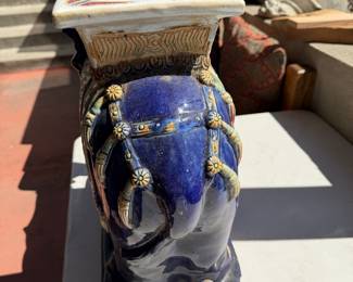 Asian-inspired elephant garden stool