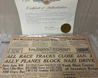 Pair of Historic Newspaper Archives with Certificates of Authenticity