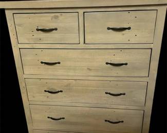 RusticStyle Wooden Chest of Drawers with Metal Pulls