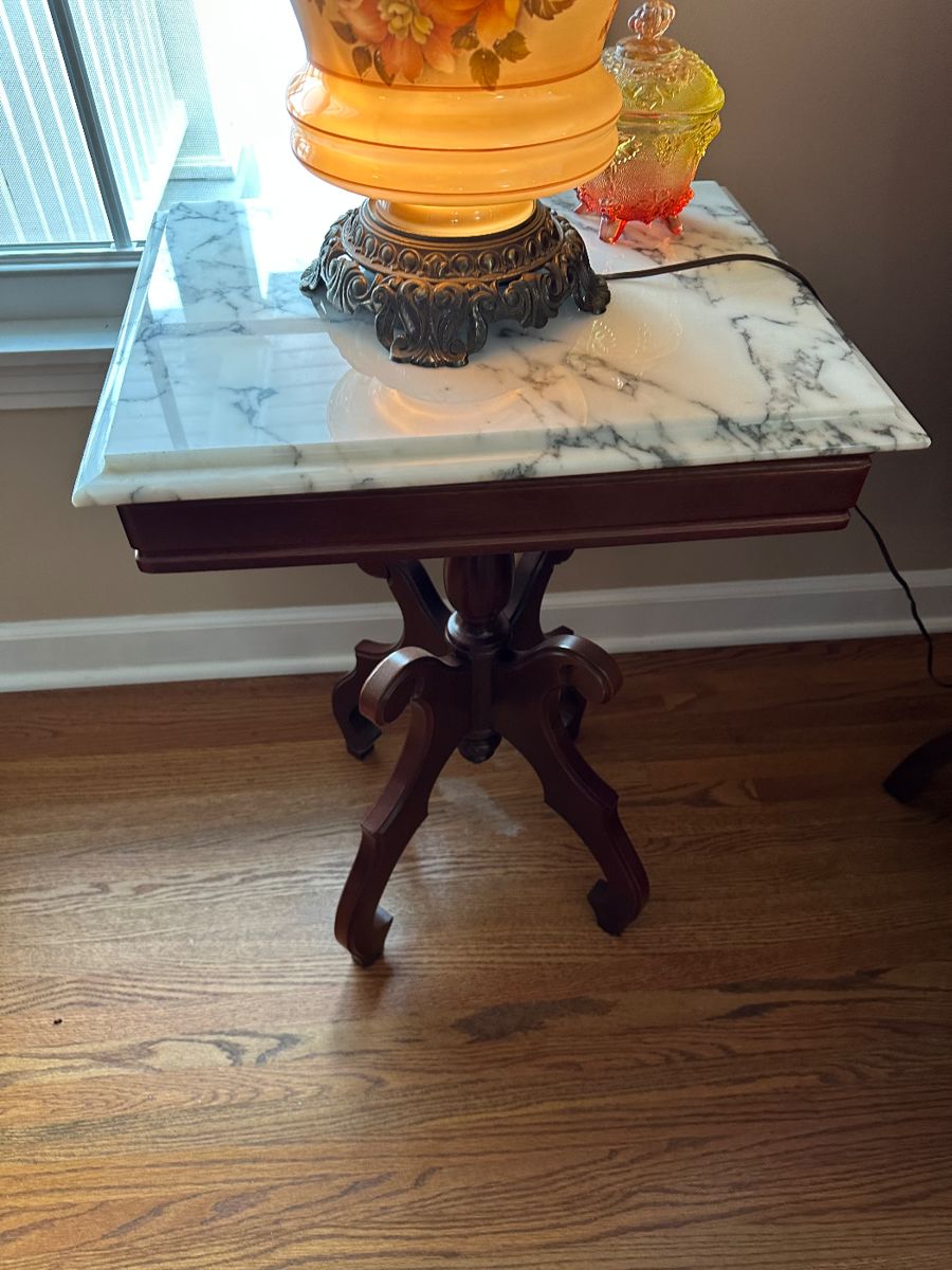 Marble top Victorian reproduction table