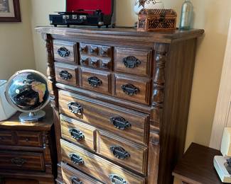 Circa 1960’s dresser, chest, nightstand, and bed