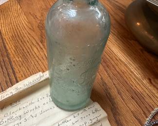 Circa 1890 Clarksville soda bottle