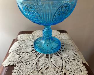 Antique blue compote