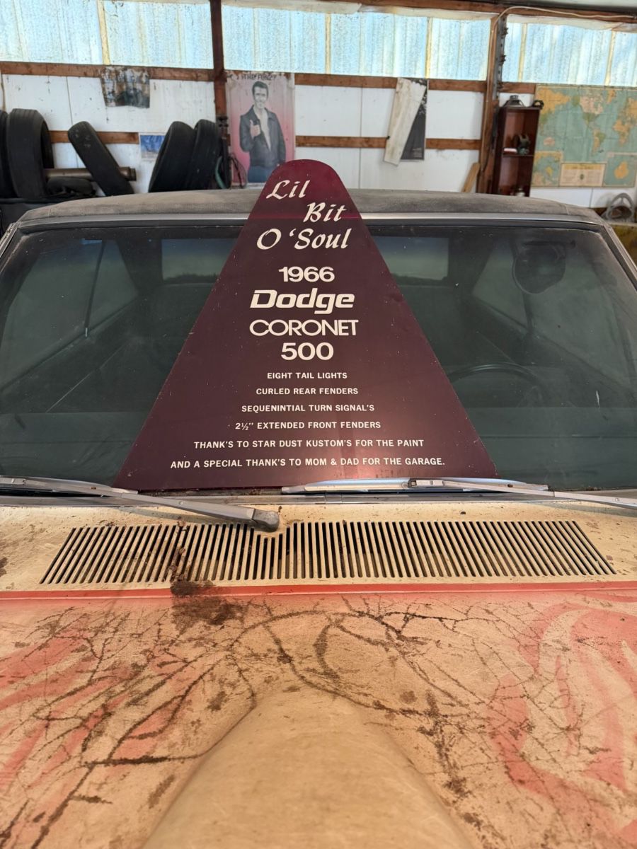 1966 Dodge Cornet 500 Mild custom (one of one) – Garage Kept – Rust Free Original 383, 4 – speed manual Not running – No Keys Great Barn find Only one owner – Have Certicard (Certified Quality Assurance Card)   Numbers matching on Engine, Transmission, Differential & Radiator  VIN  WP23G 67 263402    P4X WWI T3 SG 0422