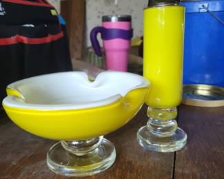 VINTAGE MCM  MURANO  TABLE LIGHTER AND ASHTRAY