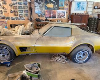 1971 Chevrolet Corvette.  Numbers Matching – Big Block & Transmission Custom Fender Flairs – Garage Kept  Brand New Chrome Hooker Headers & Side Pipes in the Box Not running – Has Keys Great Barn Find VIN 194371S106517