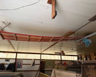 Vintage Long Wooden Snow Sled Toboggan