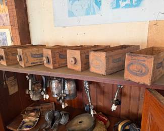 vintage wooden crate was originally used to package and ship "Eat Pure Food" brand pasteurized process cheese. 