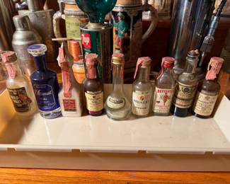 vintage miniature liquor bottles
