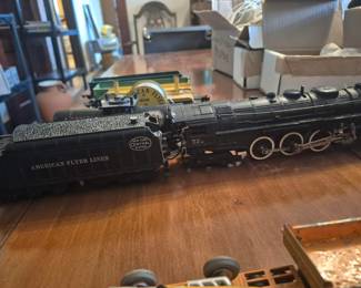 vintage American Flyer S gauge steam locomotive, specifically a New York Central Hudson model 322
