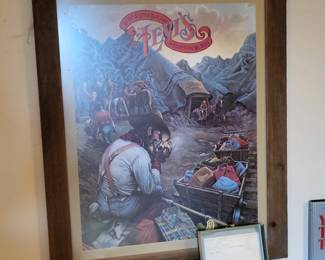  vintage 1970s Levi's "Gold Rush" promotional poster featuring mining imagery and the slogan "We Put A Little Blue Jean in Everything We Make