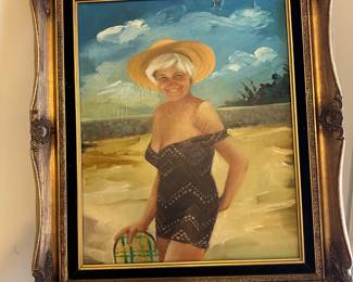 original oil and easel