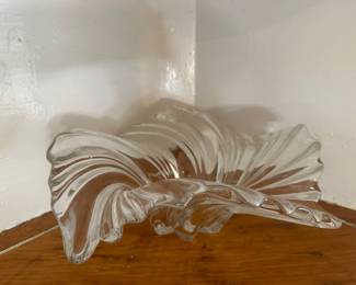 Mikasa Crystal Glass 12" SWIRL FREEFORM CENTERPIECE BOWL