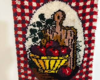 handmade hooked rug wall hanging