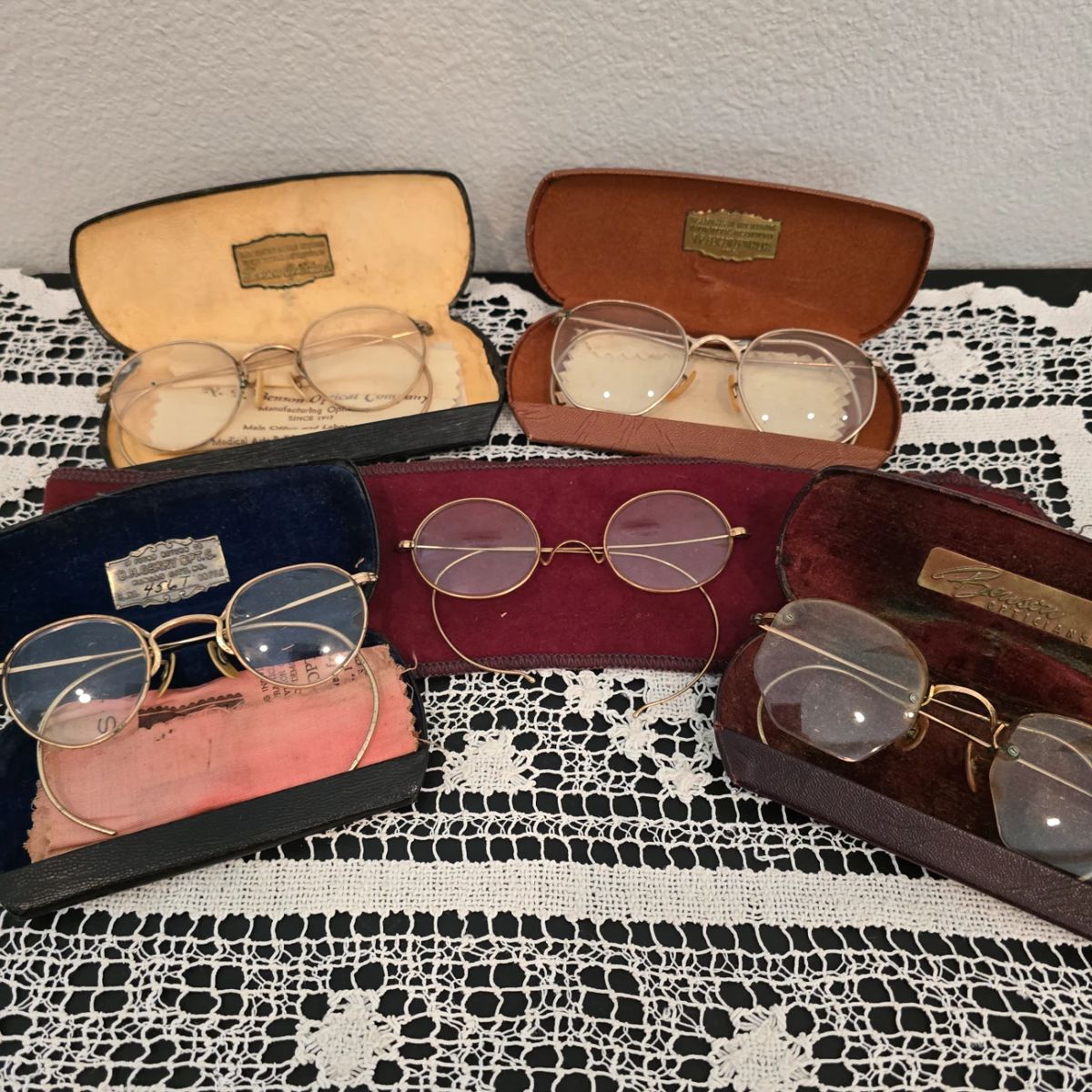 Antique gold filled eyeglasses with cases