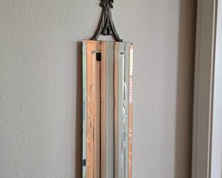 Etched antique wall mirror