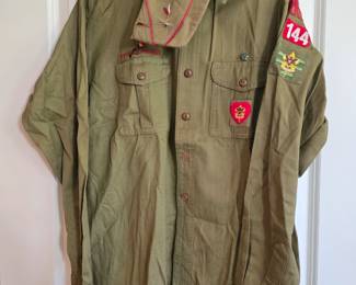 Old boy scout uniform shirt & hat