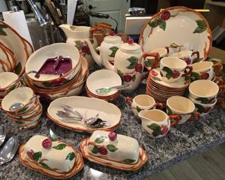 HUGE collection of vintage Franciscan Red Apple with old marks