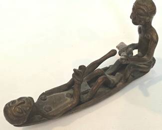 Solid brass African sculpture figurine