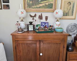 Primitive pine blanket cabinet