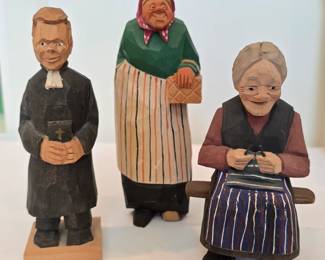 Hand carved wood figurines