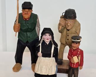 Hand carved wood figurines