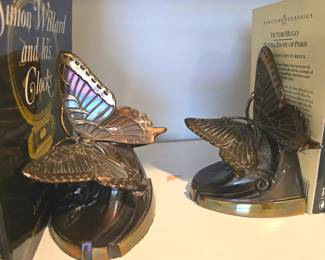 Bronze butterfly bookends