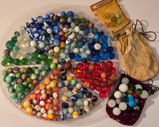 Vintage marbles (some UV active, some uranium glass)
