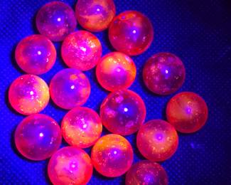 UV reactive cadmium vintage toy marbles