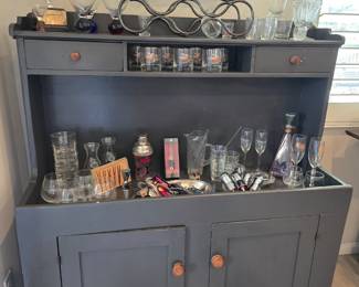 Painted antique primitive pine dry sink