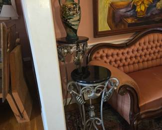 Metal plant stands w/ marble top