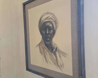H. Kofi Bailey Conte Drawing (Signed Original)
